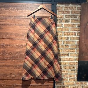 Vintage Will Smith Plaid Wool Skirt women’s 8P Made in Italy (1272-3)